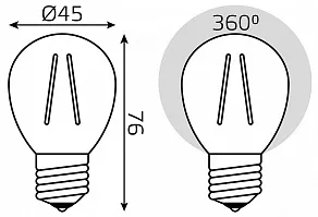 Лампа светодиодная Gauss Filament Elementary E27 8Вт 4100K 52228