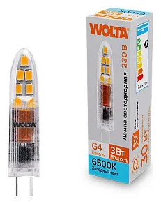 Лампа светодиодная Wolta  G4 3Вт 6500K WSTD-JC-220V3W6KG4-P