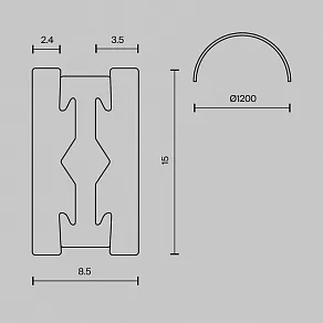 Трек подвесной Maytoni Busbar trunkings Flarity TRX154-2SR-D1200-PT