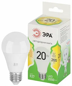 Лампа светодиодная Эра Green Line E27 20Вт 3000K LED A60-20W-830-E27 GL