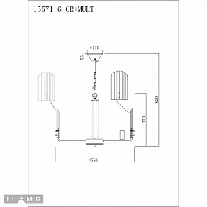 Подвесная люстра iLamp Dolce 15571-6 CR+MULT