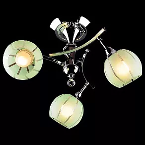 Люстра на штанге Eurosvet 3353-3457 3353/3 хром/зеленый
