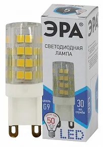 Лампа светодиодная Эра Стандарт G9 5Вт 4000K LED JCD-5W-CER-840-G9