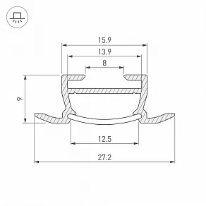 Профиль встраиваемый Arlight TK-F-2000 (CT) ANOD 016936