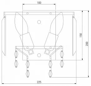 Накладной светильник Eurosvet Torreta 10121/2 хром/прозрачный хрусталь Strotskis (10105/2)
