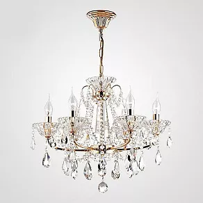 Подвесная люстра Eurosvet 10036 10036/6 золото/прозрачный хрусталь Strotskis