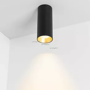 Накладной светильник Arlight SP-POLO-SURFACE-R65-8W Warm3000 (BK-GD, 40 deg) 027508