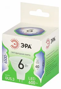 Лампа светодиодная Эра Green Line GU5.3 6Вт 6500K LED MR16-6W-865-GU5.3 GL