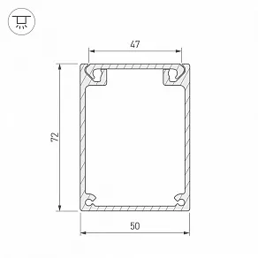 Профиль накладной Arlight BOX72-2000 ANOD 017357