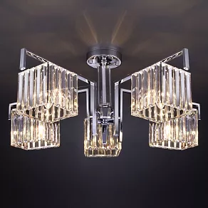 Люстра на штанге Eurosvet April 10126/5 хром/прозрачный хрусталь Strotskis Smart