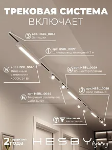 Комплект трековый Hesby Lighting Skylite №5 HSBL_kompl_S005_NI4W4K