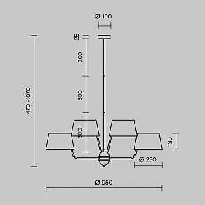 Люстра на штанге Maytoni Modesto MOD360PL-08B