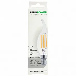 Лампа светодиодная LEDS POWER CT35 E14 6Вт 4000K 007106