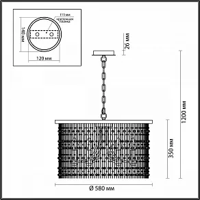 Подвесная люстра Odeon Light Raini 4844/6