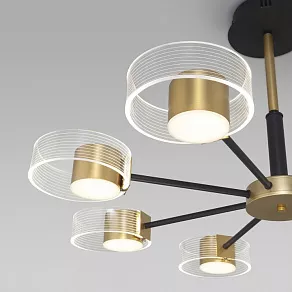 Люстра на штанге Eurosvet Jet 90244/8 черный/золото