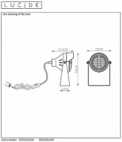 Настольная лампа декоративная Lucide Cicleta 05522/01/36