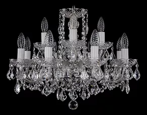 Подвесная люстра Bohemia Ivele Crystal 1402 1402/8_4/195/Ni/Leafs