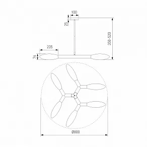 Люстра на штанге Eurosvet Covalent 30180/6 черный