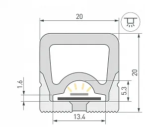 Профиль накладной гибкий Arlight WPH-FLEX 062404