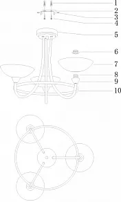 Люстра на штанге Moderli Lione V1200-3C