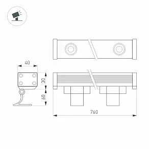 Настенно-потолочный прожектор Arlight AR-LINE-760-18W 051762