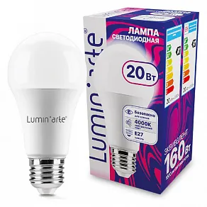 Лампа светодиодная Luminarte  E27 20Вт 4000K LSTD-A60-20W4KE27