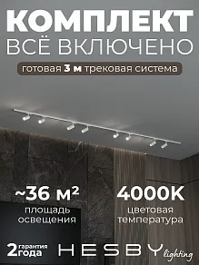 Комплект трековый Hesby Lighting Skylite №3 HSBL_kompl_S003_NI3W4K