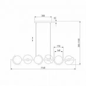 Подвесной светильник Eurosvet Moity 70149/6 черный/латунь Smart