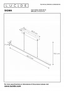 Подвесной светильник Lucide Sigma 23463/36/31