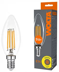Лампа светодиодная Wolta  E14 9Вт 3000K WF-C35-9W3KE14