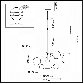 Подвесной светильник Odeon Light Bubbles 4802/12LB