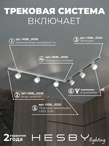 Комплект трековый Hesby Lighting Skylite №1 HSBL_kompl_S013_NL2W4K