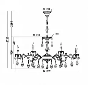 Подвесная люстра Maytoni Monica DIA883-PL-18-G
