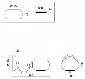 Бра Freya Astrid FR5072WL-01WG