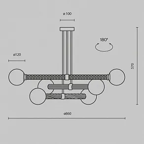 Люстра на штанге Maytoni Teatro MOD287PL-06BS