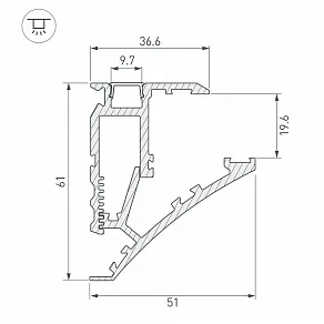 Профиль для стекла Arlight SHELF 060498