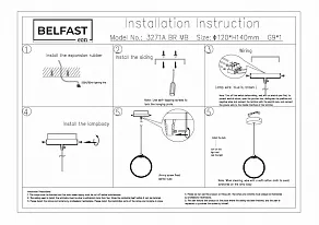 Подвесной светильник Belfast Ravenhill 3271A BR MB