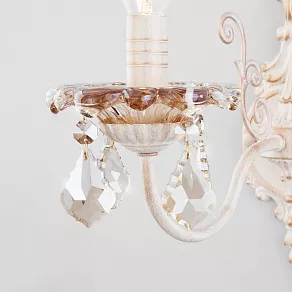 Бра Eurosvet 10118 10118/1 белый с золотом/тонированный хрусталь Strotskis