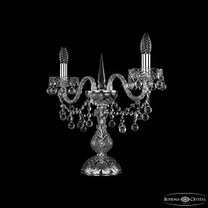 Настольная лампа декоративная Bohemia Ivele Crystal 1409 1409L/2/141-39 Ni