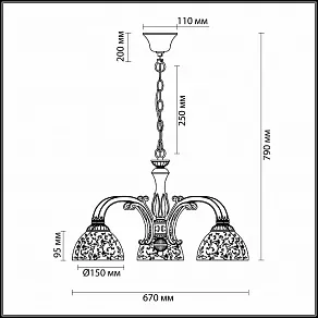 Подвесная люстра Odeon Light Sorema 2866/5