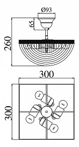Люстра на штанге Maytoni Quadrato M583-30x30-2-G