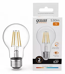 Лампа светодиодная Gauss Filament Elementary E27 7Вт 2700K 22217