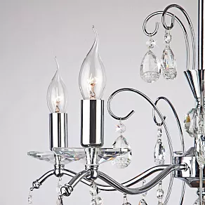 Подвесная люстра Eurosvet Симфония 10059/5 хром/прозрачный хрусталь Strotskis