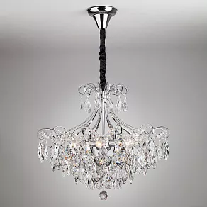 Подвесная люстра Eurosvet Crystal 10080/6 хром/прозрачный хрусталь Strotskis