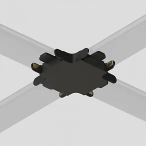 Соединитель X-образный для треков накладных Denkirs AIR BASE TR5234-BK