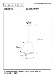 Подвесной светильник Lucide Gregory 30495/03/38
