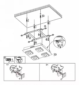 Потолочная люстра Globo Cayman 49208-4