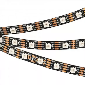 Лента светодиодная Arlight SPI-5000-RAM-5060-60 12V Cx1 RGB-Auto (Black 10mm, 8W/m, IP20) 029758