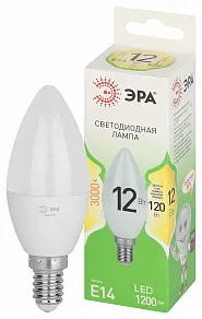 Лампа светодиодная Эра Green Line E14 12Вт 3000K LED B35-12W-830-E14 GL
