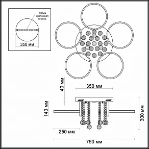 Накладной светильник Odeon Light Velo 3955/80L